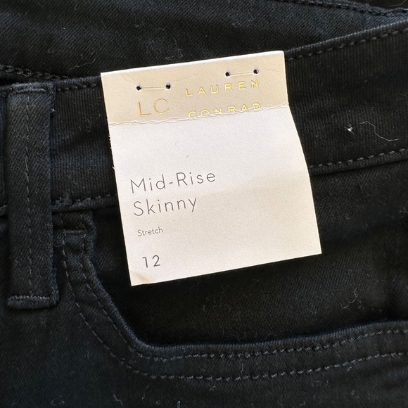 LC Lauren Conrad Black Mid Rise Stretch Skinny Jeans Size 12 - Picture 8 of 12